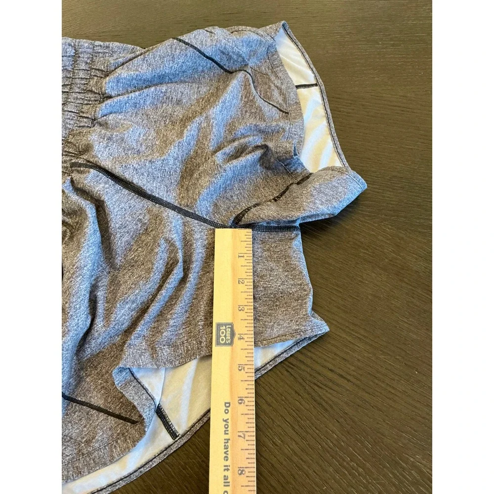 Lululemon Run Speed Shorts Womens 8 Heathered Gray Black Lined 2.5